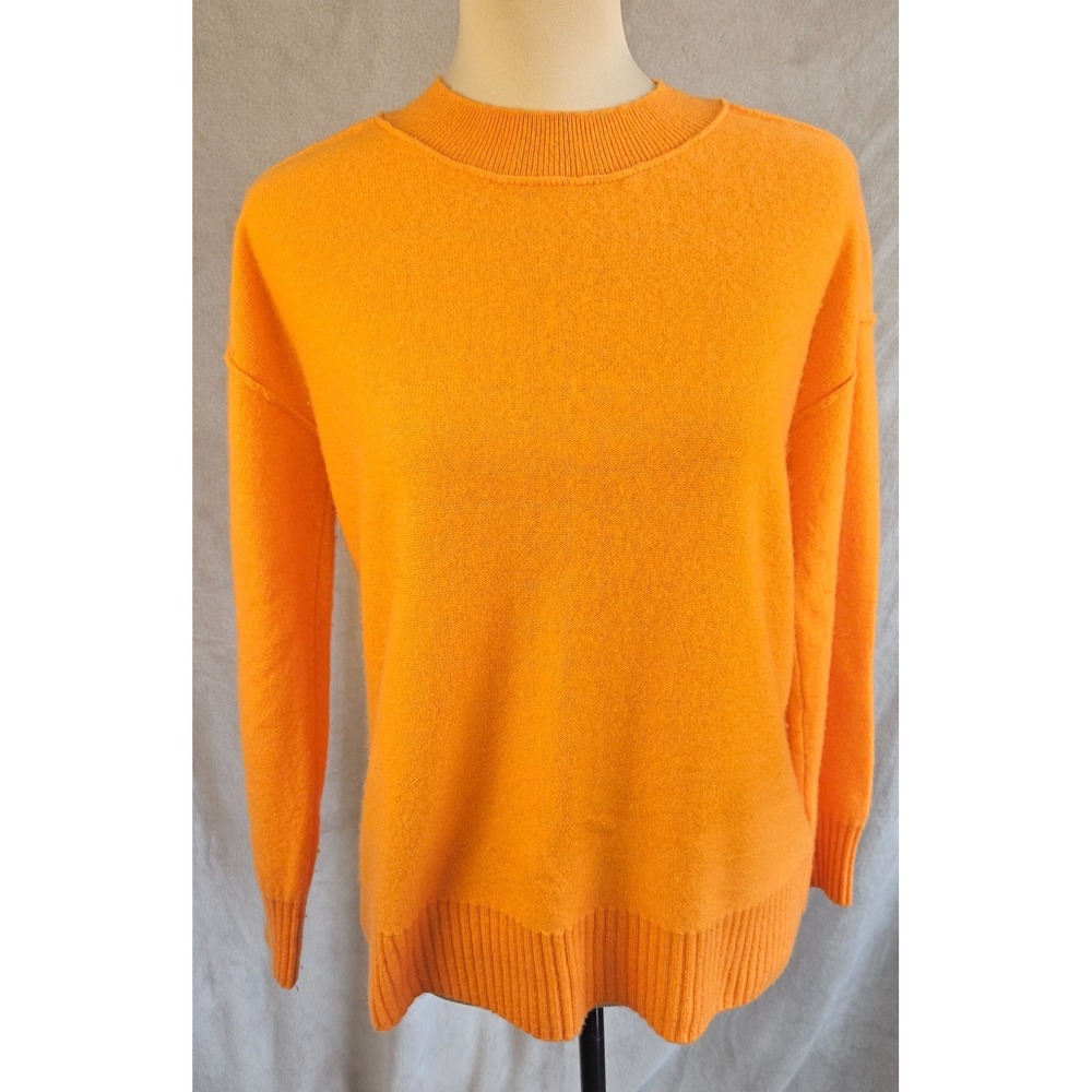 Anthropologie Bright Orange Crewneck Sweater